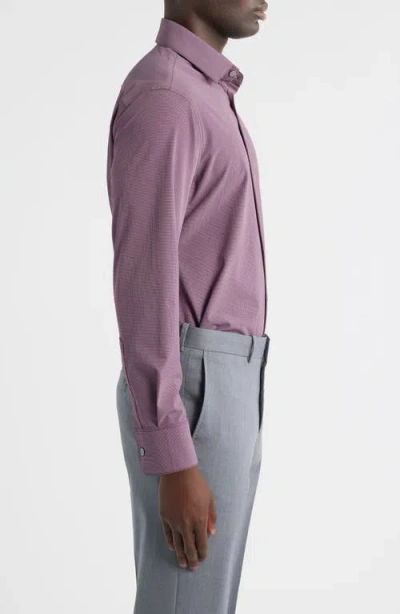 Mizzen + Main Mizzen+main Leeward Trim Fit Plaid Performance Button-up Shirt In Purple