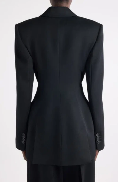 Givenchy Double Breasted Slashed Wool Blazer In Black