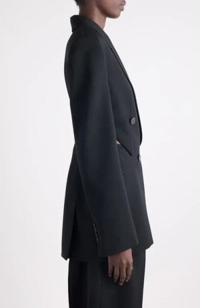 Givenchy Double Breasted Slashed Wool Blazer In Black