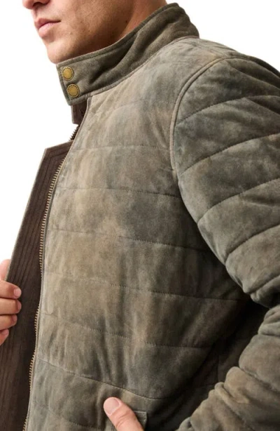 Rodd & Gunn Long Island Quilted Leather Jacket In Gray