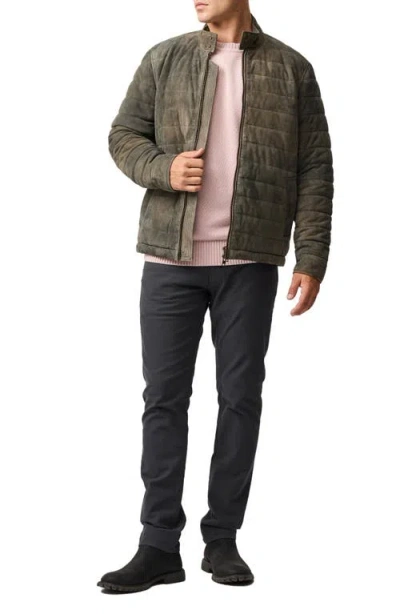 Rodd & Gunn Long Island Quilted Leather Jacket In Gray
