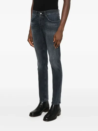Dondup Brighton Straight Cut Denim Trousers In Blue