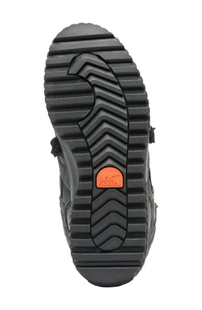 Sorel One Alpine Lux Fleece-lined Quilted Leather Ankle Boots In Black