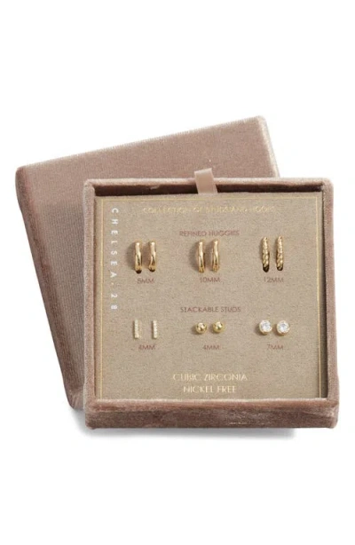 Chelsea28 6-pack Huggie Hoop & Stud Earring Set In Gold