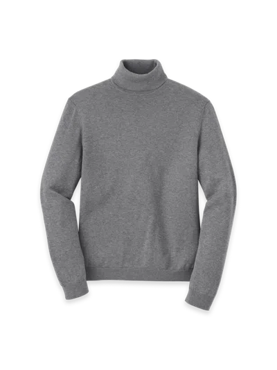 Paul Fredrick Supima Cotton Mock Neck Sweater In Gray