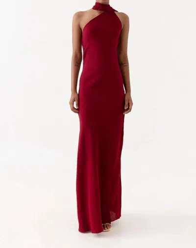 Summer Away Rosario Halter Neck Maxi Dress In Sangria In Red