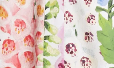 Oscar De La Renta Foxglove-print Pleated Poplin Zip-front Midi Dress In Multi