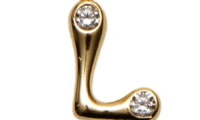 Argento Vivo Sterling Silver Cubic Zirconia Bubble Initial Necklace In Gold