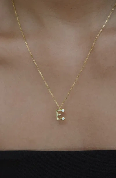 Argento Vivo Sterling Silver Cubic Zirconia Bubble Initial Necklace In Gold