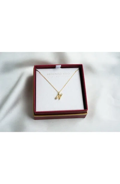 Argento Vivo Sterling Silver Cubic Zirconia Bubble Initial Necklace In Gold