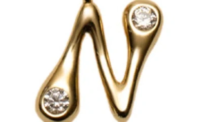 Argento Vivo Sterling Silver Cubic Zirconia Bubble Initial Necklace In Gold