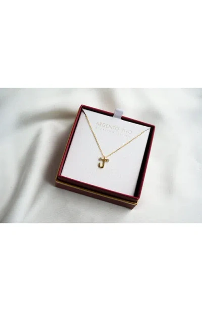 Argento Vivo Sterling Silver Cubic Zirconia Bubble Initial Necklace In Gold