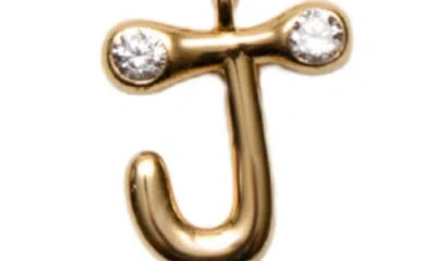 Argento Vivo Sterling Silver Cubic Zirconia Bubble Initial Necklace In Gold