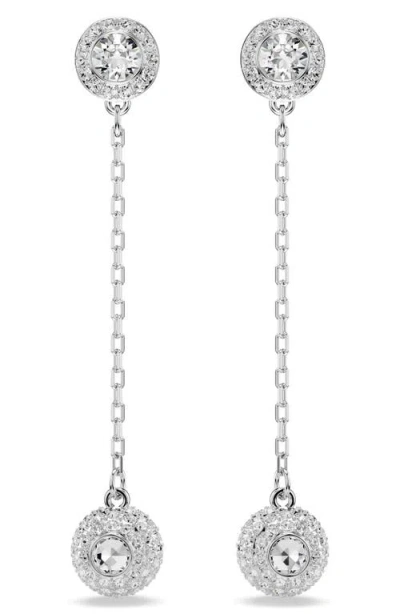 Swarovski Womens Silver Una Rhodium-plated And Zirconia Stud Earrings In Metallic