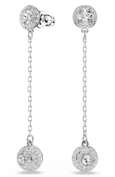 Swarovski Womens Silver Una Rhodium-plated And Zirconia Stud Earrings In Metallic