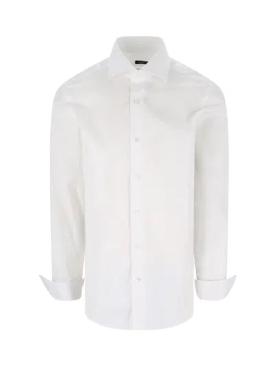 Barba Napoli White Cotton Classic Shirt In White