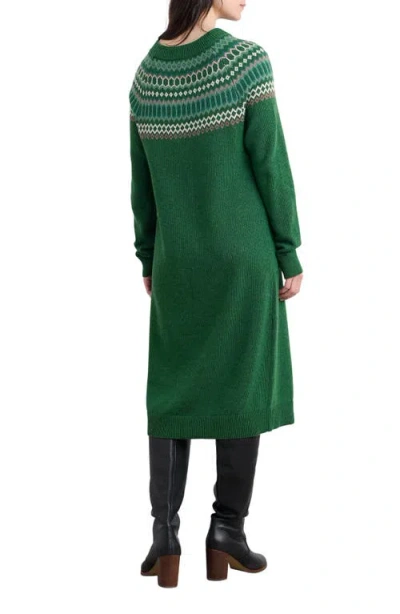 Seasalt Cornwall Bird Ring Long Sleeve Sweater Dress In Green