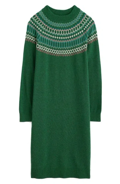 Seasalt Cornwall Bird Ring Long Sleeve Sweater Dress In Green