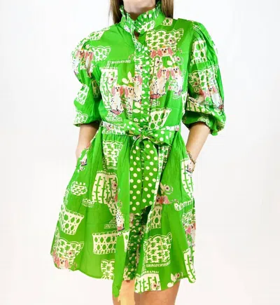 Farylina Fifi Mini Dress In Green In Multi