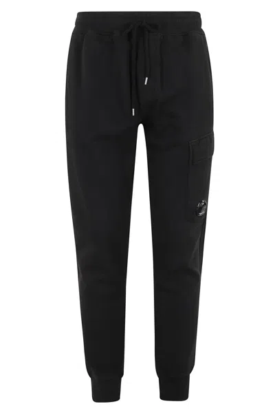 C.p. Company Black Relaxed-fit Cargo Sweatpants In Black