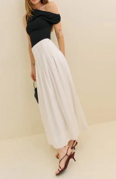 Reformation Belle Off The Shoulder Top In Black