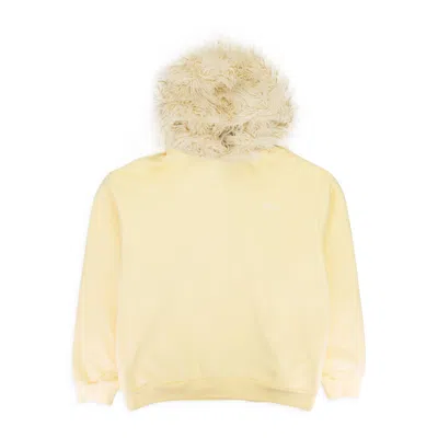 Marni Fuax Fur Hooded Sweatshirt In Yellow