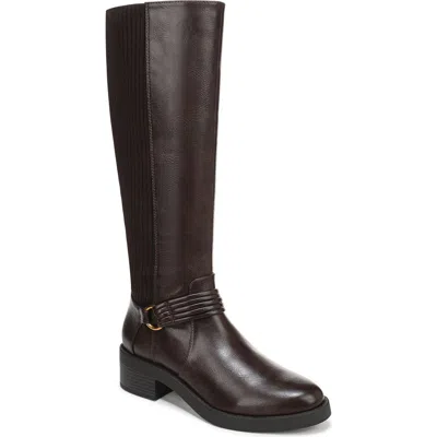 Lifestride Brighton Round Toe Wide Calf Tall Boots In Brown