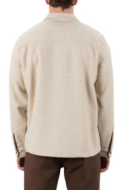 Hurley Santa Cruz Seaside Solid Flannel Button-up Shirt Jacket In Brown