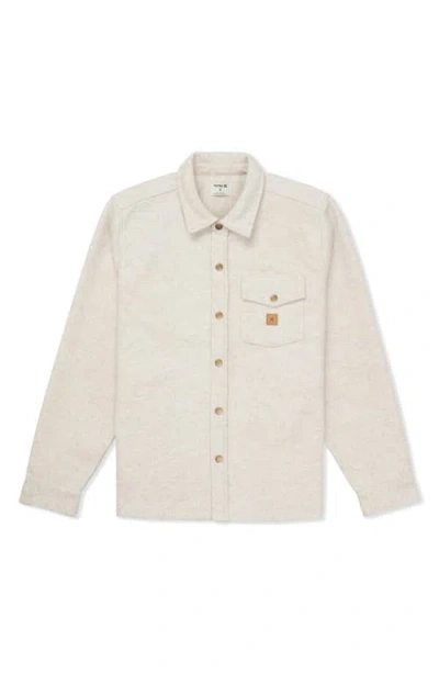 Hurley Santa Cruz Seaside Solid Flannel Button-up Shirt Jacket In Brown