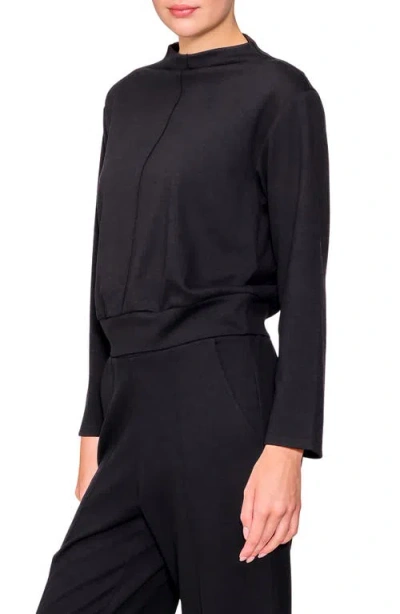Melloday Funnel Neck Pullover In Black