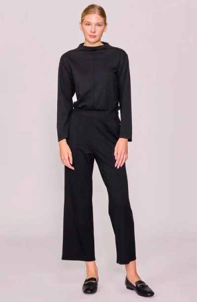 Melloday Funnel Neck Pullover In Black