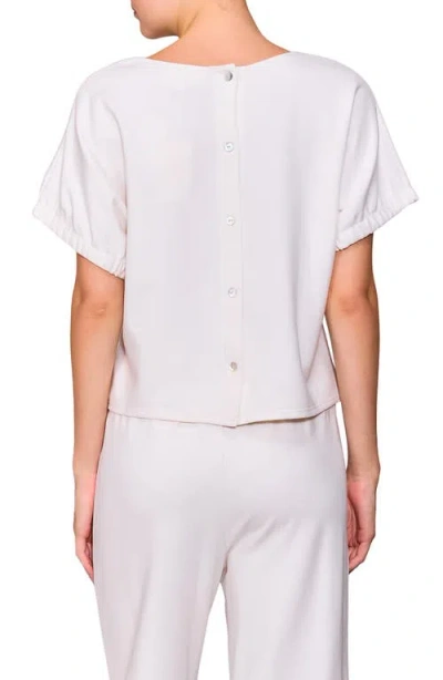 Melloday Puff Sleeve Knit Top In White