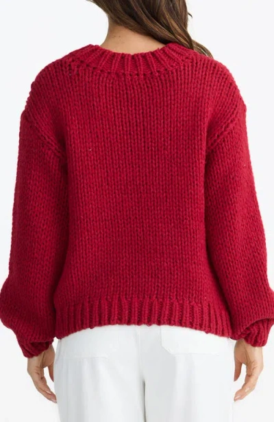Brave + True Brave+true Heart On My Sleeve Sweater In Red