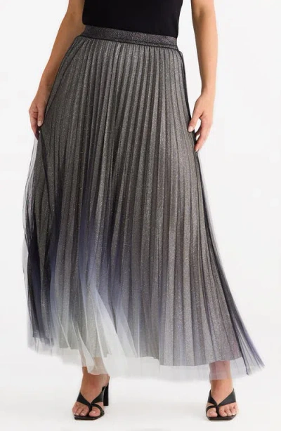 Brave + True Brave+true West End Sparkle Pleated Ombré Maxi Skirt In Multi