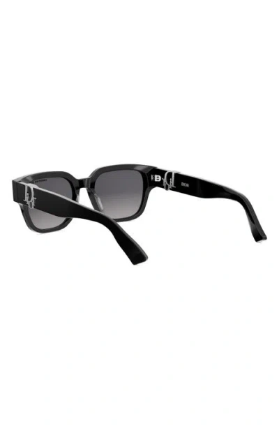 Dior 'oblique S1f 53mm Square Sunglasses In Black