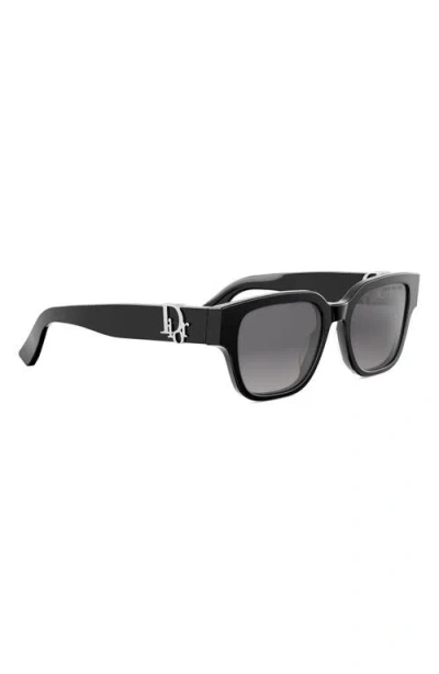 Dior 'oblique S1f 53mm Square Sunglasses In Black