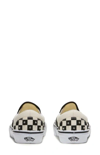 Vans Classic Slip On Sneakers Checkerboard Rhinestone Black In Multi