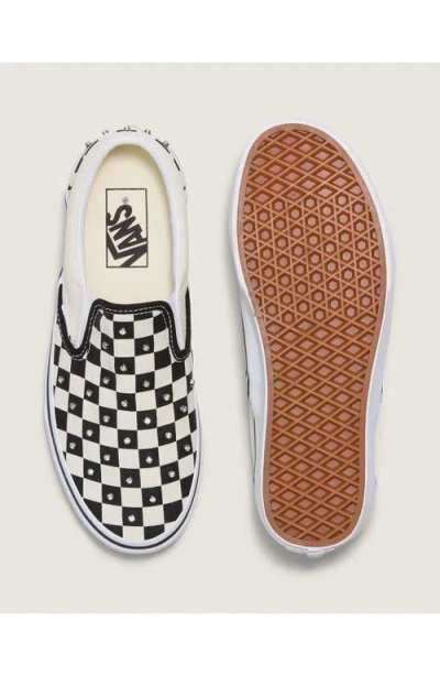 Vans Classic Slip On Sneakers Checkerboard Rhinestone Black In Multi