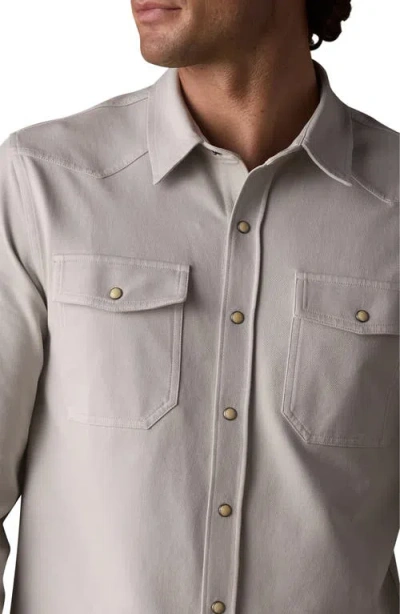 The Normal Brand Tentoma Cotton Stretch Twill Snap-up Western Shirt In Blue