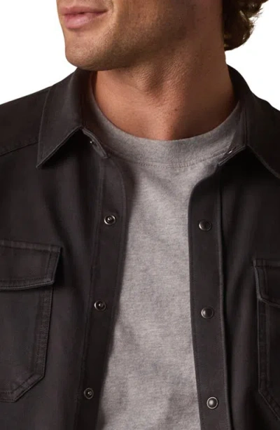 The Normal Brand Tentoma Cotton Stretch Twill Snap-up Western Shirt In Black