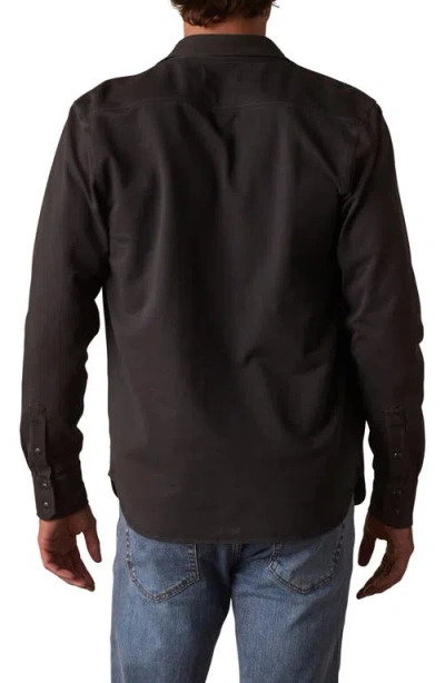 The Normal Brand Tentoma Cotton Stretch Twill Snap-up Western Shirt In Black