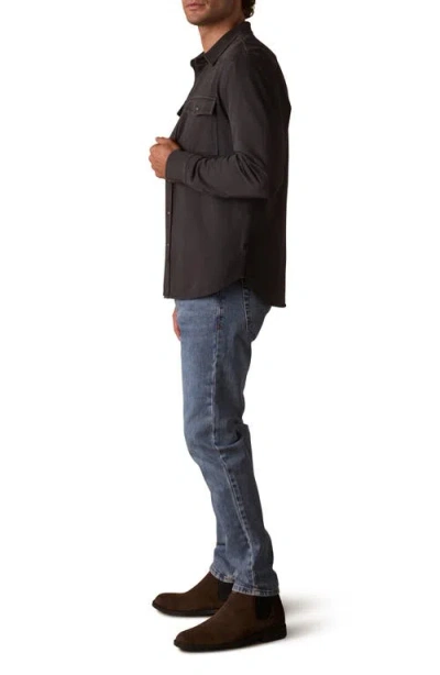 The Normal Brand Tentoma Cotton Stretch Twill Snap-up Western Shirt In Black