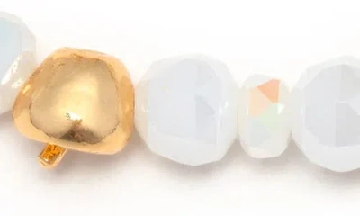 Little Words Project All Over Apple Stacker Beaded Bracelet In White