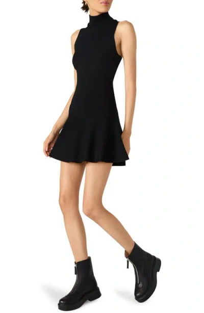 Steve Madden Breslin Turtleneck Sleeveless Sweater Minidress In Black