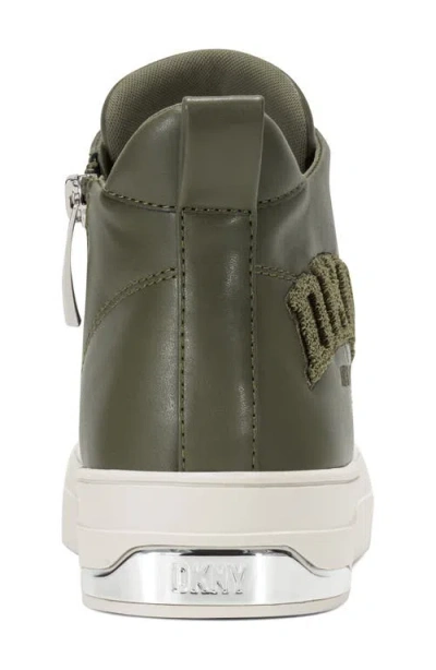 Dkny Women's Yaser Lace Up Mid Sneaker In Green
