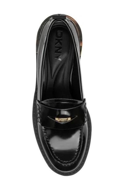Dkny Women's Raeya Moc Toe Penny Loafers In Black
