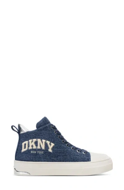 Dkny Women's Yaser Lace Up Mid Sneaker In Animal Print