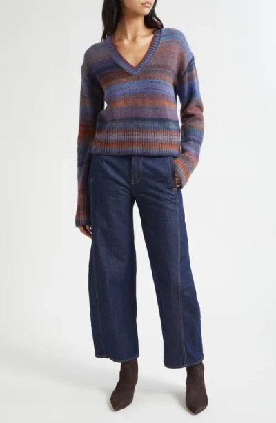 Veronica Beard Diora Stripe Wool Blend Sweater In Multi
