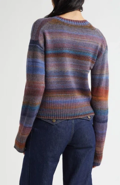 Veronica Beard Diora Stripe Wool Blend Sweater In Multi