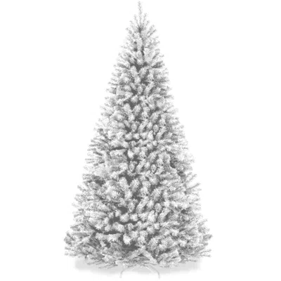 Best Choice Products Artificial Christmas Tree, Premium Unlit Spruce Design, Dense Branches - White Spruce In Gray